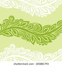 Green nature pattern branch vector illustration