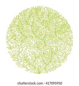 Green nature pattern round design element vector illustration