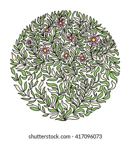 Green nature pattern round design element vector illustration