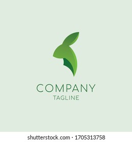 green nature rabbit leaf silhouette head