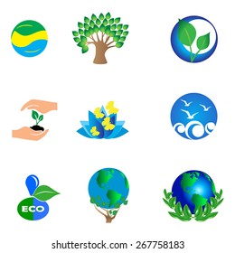 Green nature safe world community logo icon