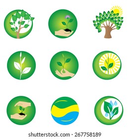 Green nature safe world community logo icon