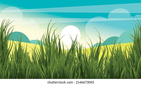Green Nature Scenery With Grass