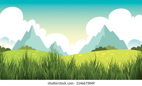 Green Nature Scenery With Grass