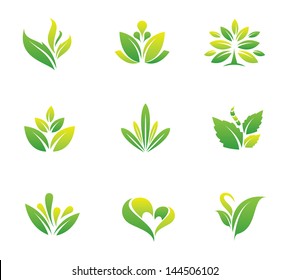 Green nature social logo and tree symbol