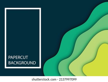 Green nature template papercut background