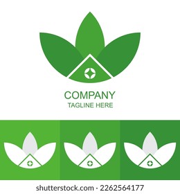 green nature theme logo vector design
