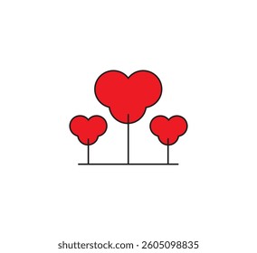Green nature tree line icon. White background vector illustration. Illustration can be downloaded. Vector can be edited