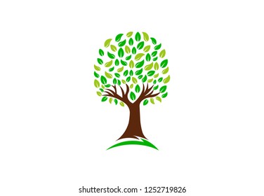 Green Nature Tree, Vector Logo Design Illustration