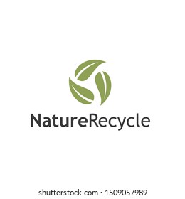 Green nature vector logo design, modern and flat logotype