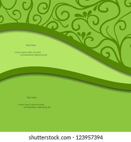 Green nature vector modern banner with ornament pattern