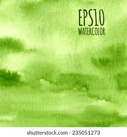 Green Nature Watercolor Gradient Abstract Vector Background.