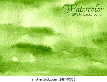 Green nature watercolor gradient abstract vector background.