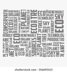 Green and Nature word cloud concept