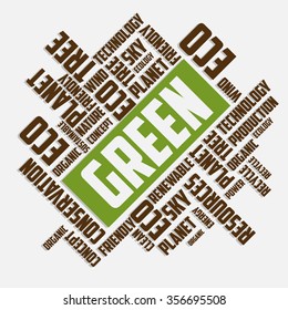 Green and Nature word cloud concept