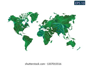  Green nature world map