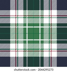 Green, Navy And Red Tartan Plaid. Scottish Pattern Fabric Swatch Close-up. 