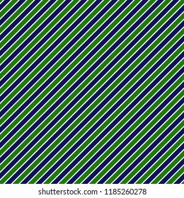 Green and Navy Stripes Seamless Pattern - Green, white, and navy blue diagonal stripes design