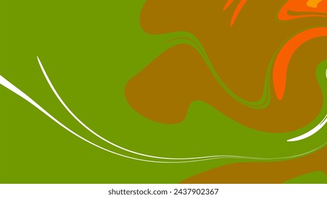 green neon abstract fluid background wavy line