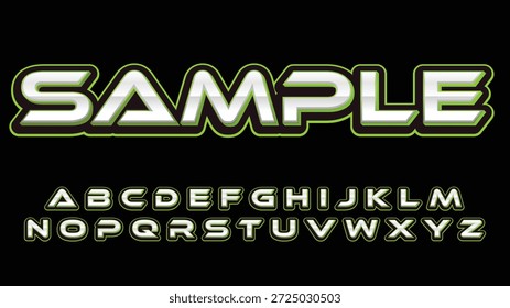 Efeito de texto de tecnologia do neon verde