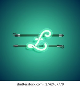 Grünes Neonzeichen aus einer Schrift, Vektorgrafik