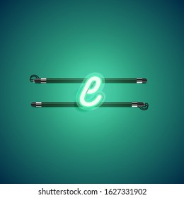 Green neon character, vector illustartion