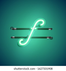 Green neon character, vector illustartion