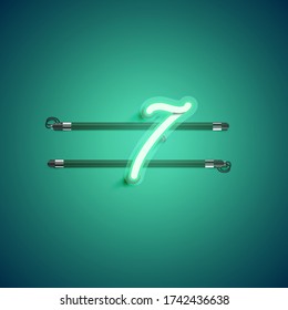Green neon character, vector illustartion