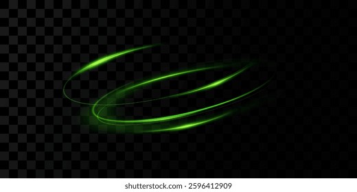 Green neon circle light.Blue glowing rings of light	