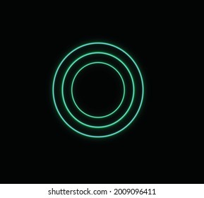 
Green neon circle, trendy abstraction for banner. 3d light. Illustration