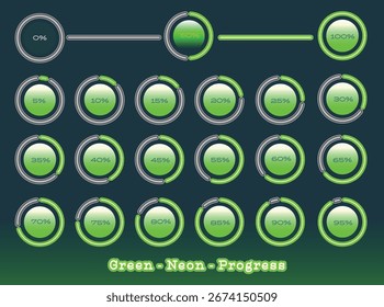 Green Neon Circular Progress Bar