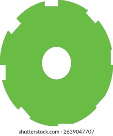 Green Neon Donut Ring Icon. A glowing green oval ring shape, suitable for abstract designs, badges, or playful themes.