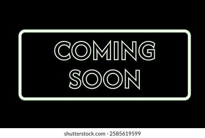 green neon frame coming soon 
Trendy neon sign icon