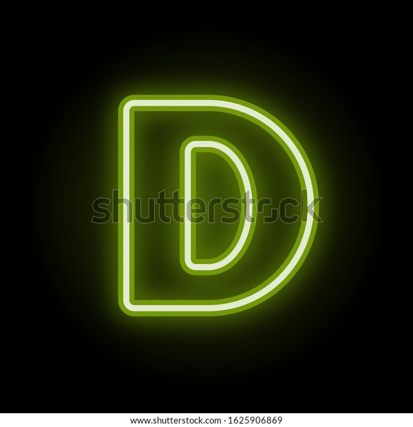 Green Neon Letter D Glow On Stock Vector (Royalty Free) 1625906869 ...