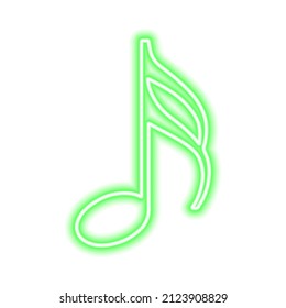 Green neon note isolated on white background. Vector illustration