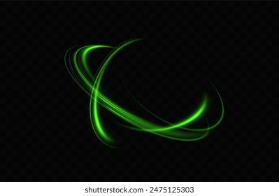 Green neon ring. Glowing circle. Glow effect. Round light frame. abstract light lines of movement and speed. Abstract light lines of movement and speed. light green ellipse.