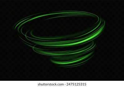 Anillo de neón verde. Círculo brillante. Efecto Resplandor. Marco de luz redondo. líneas de luz abstractas de movimiento y velocidad. Abstractas líneas de luz de movimiento y velocidad. elipse verde claro.