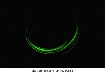 Anillo de neón verde. Círculo brillante. Efecto Resplandor. Marco de luz redondo. líneas de luz abstractas de movimiento y velocidad. Abstractas líneas de luz de movimiento y velocidad. elipse verde claro.