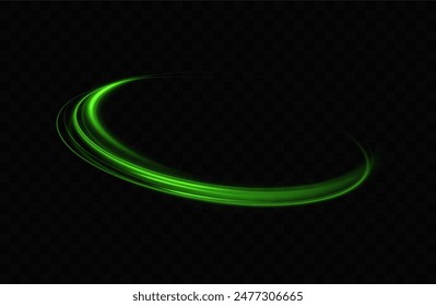 Green neon ring. Glowing circle. Glow effect. Round light frame. abstract light lines of movement and speed. Abstract light lines of movement and speed. light green ellipse.