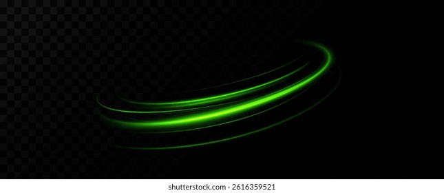 Green neon ring. Glowing circle. Glow effect. Round light frame. abstract light lines of movement and speed. Abstract light lines of movement and speed. light green ellipse.	