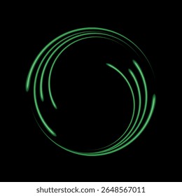 Green neon ring. Glowing circle. Glow effect. Round light frame. abstract light lines of movement and speed. Abstract light lines of movement and speed. light green ellipse