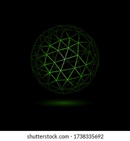 Esfera de neón verde. Logo de Neon.