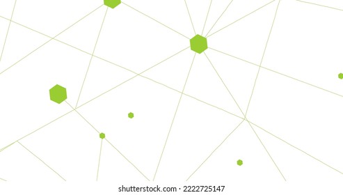 Green network. Abstract connection on white background. Network technology background with dots and lines for desktop. Ai background. Abstract concept. Line background, network technology vector