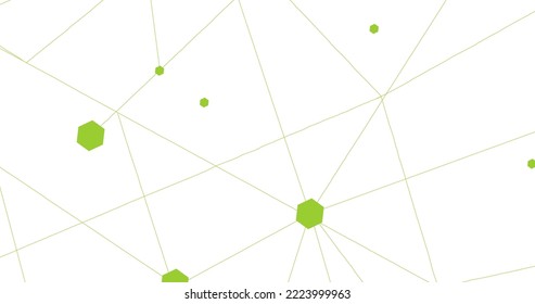 Green network. Abstract connection on white background. Network technology background with dots and lines for desktop. Ai background. Abstract concept. Line background, network technology vector