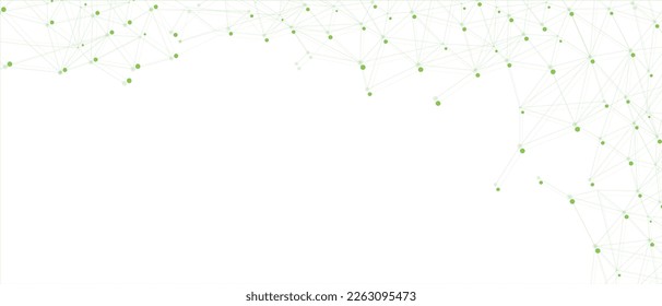 Green network. Abstract connection on white background. Network technology background with dots and lines for desktop. Ai system background. Abstract concept. Line background, network technology