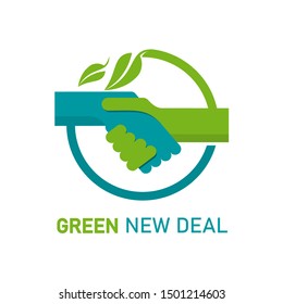 Green New Deal Logo Template Design Vector