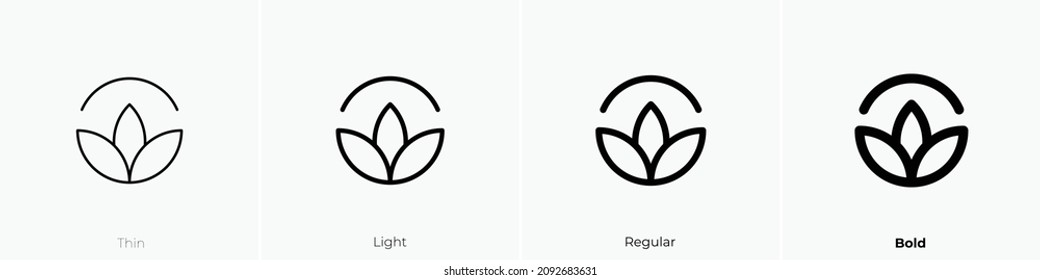 green new energy icon. Thin, Light Regular And Bold style design isolated on white background