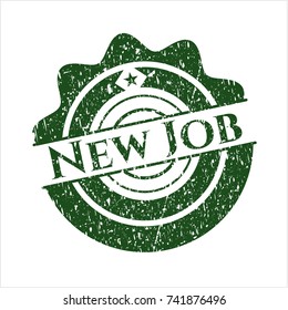 Green New Job distressed rubber seal