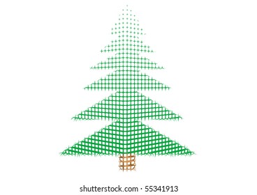 Green New Year tree it is isolated on a white background