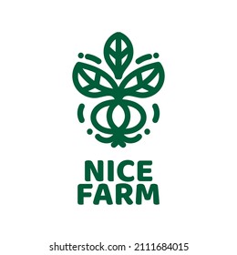 Green nice farm vegetable nature logo concept design illustration